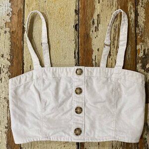 Abercrombie & Fitch Tank Women’s White Cropped Button Top Size M